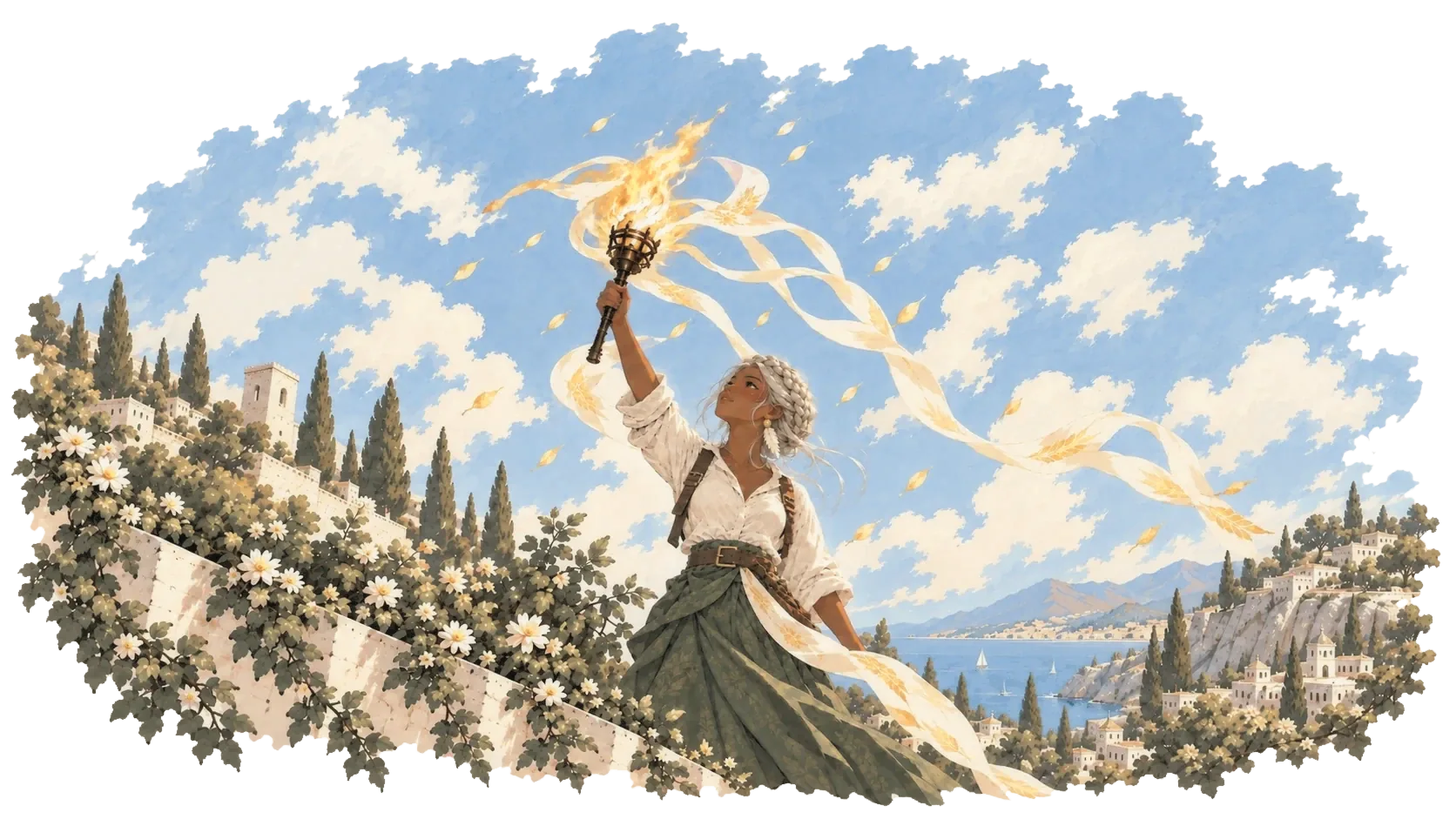 The Light, an illustrated scene