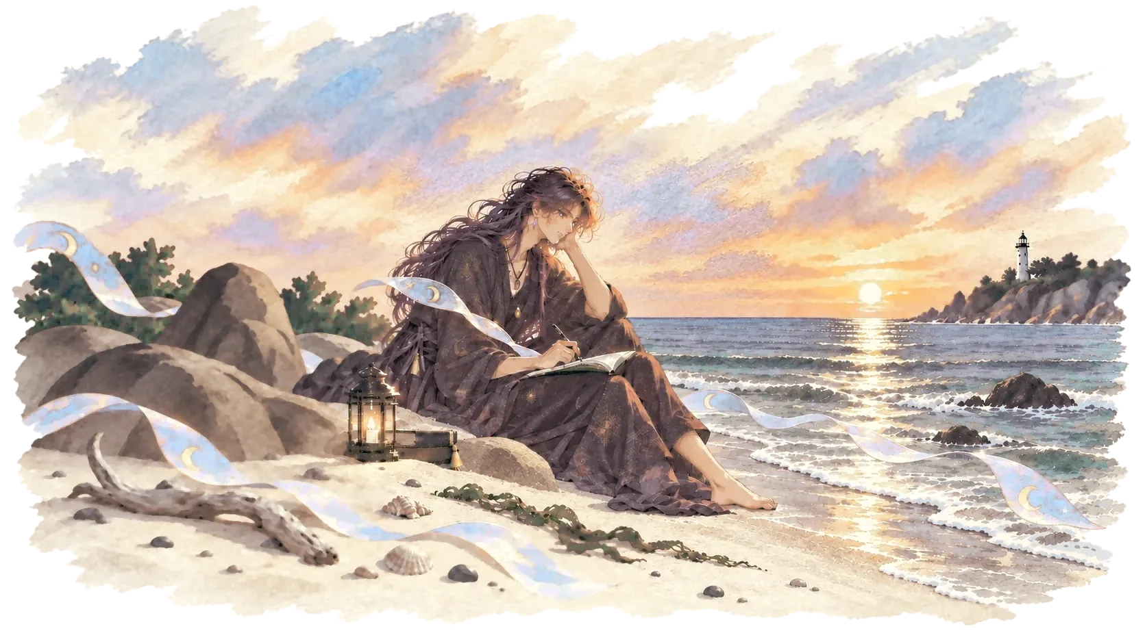 The Poet, an illustrated scene