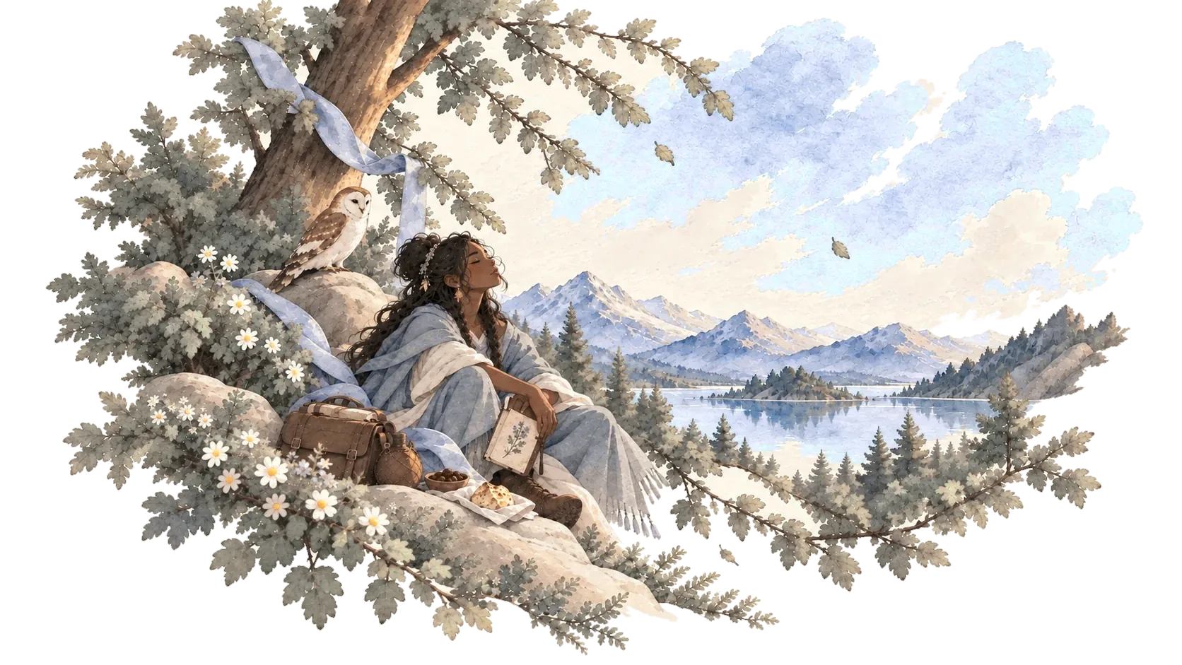The Sage, an illustrated scene
