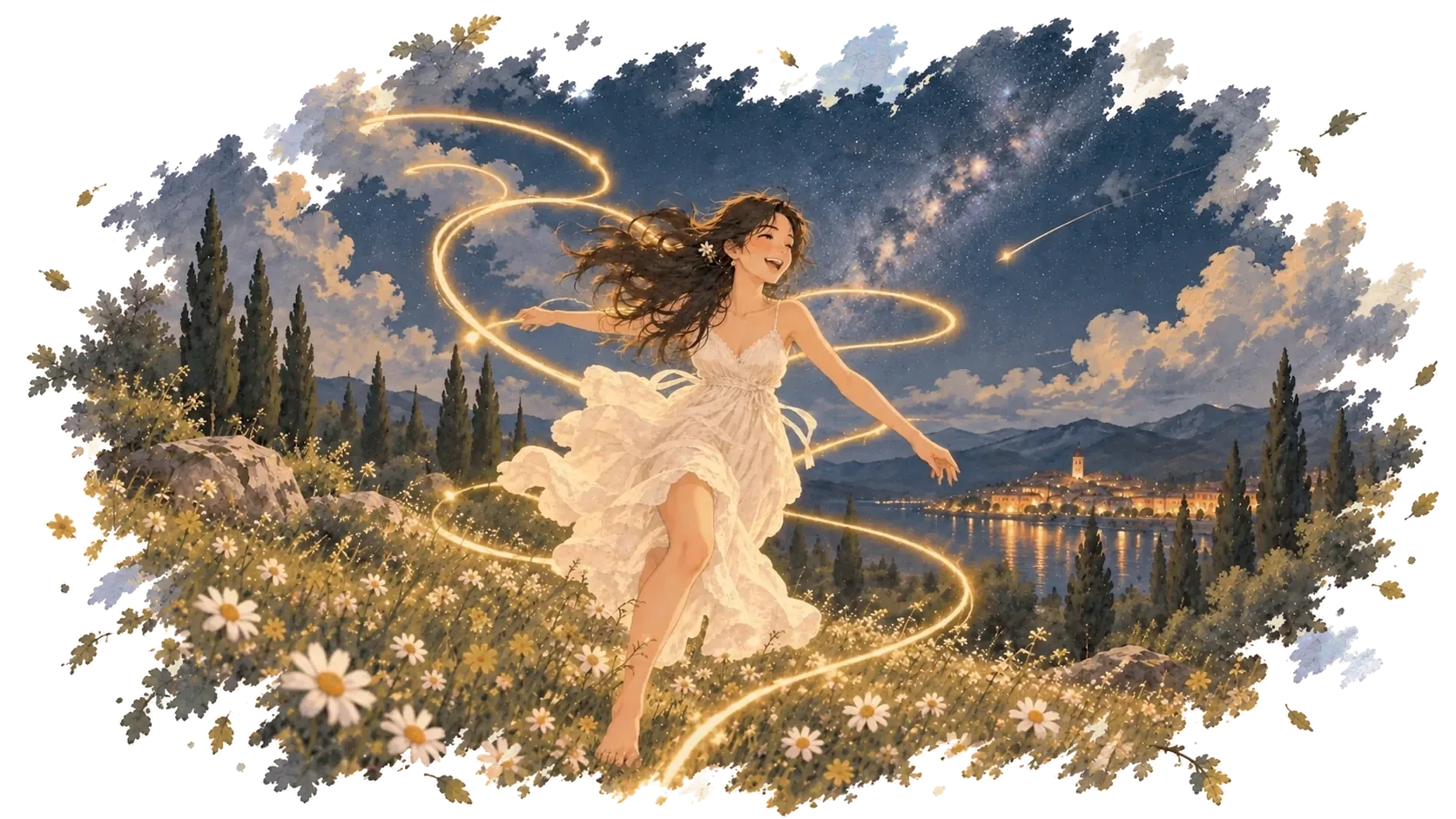 The Spark, an illustrated scene