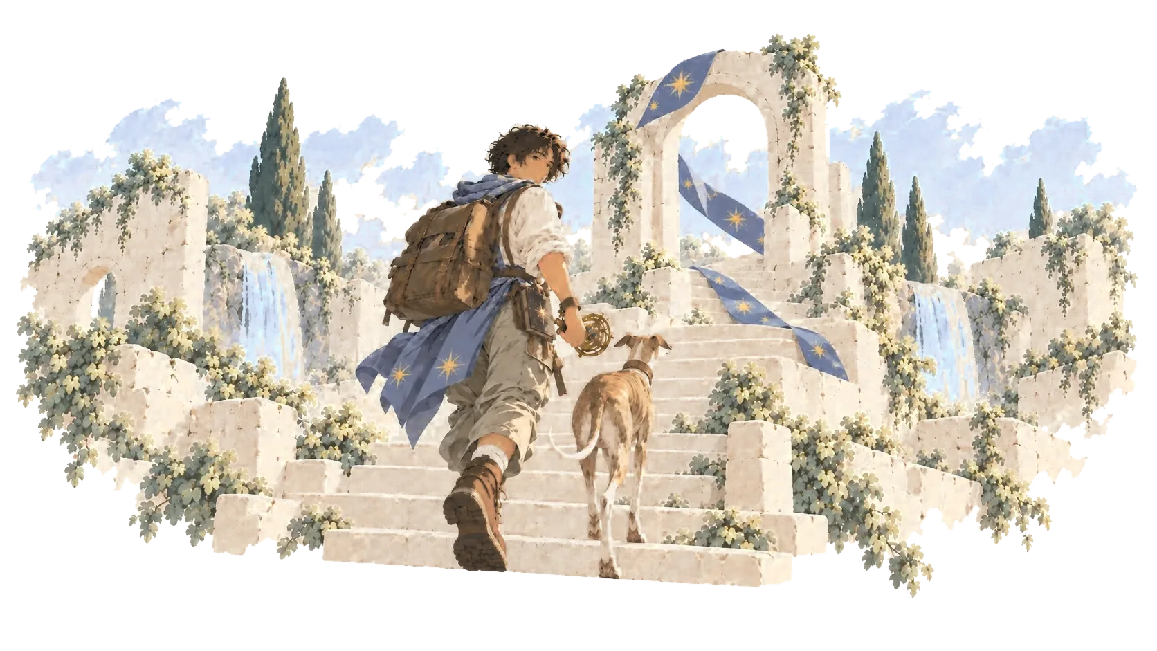 The Wanderer, an illustrated scene