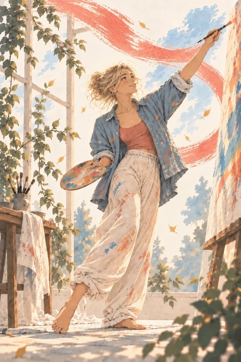 The Muse, an illustrated scene