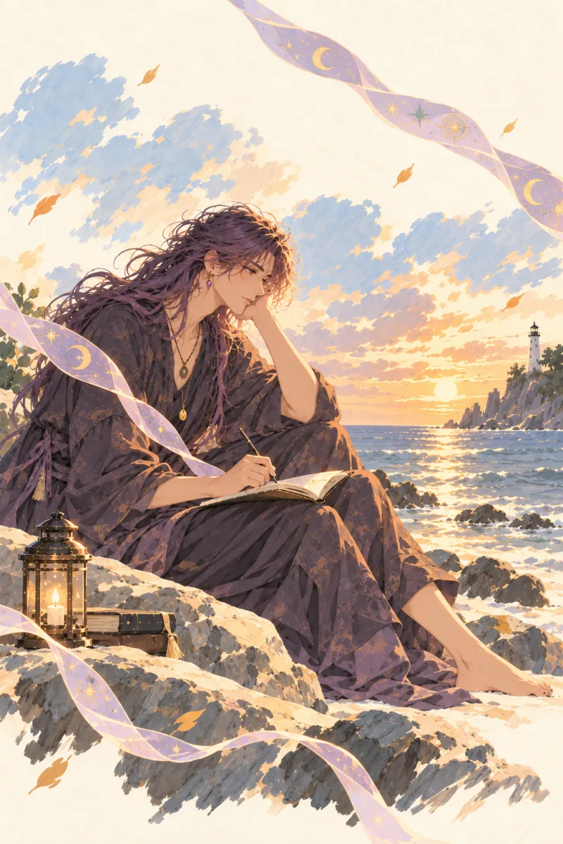 The Poet, an illustrated scene