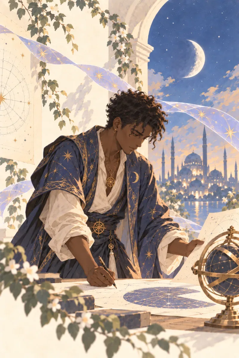 The Scholar, an illustrated scene
